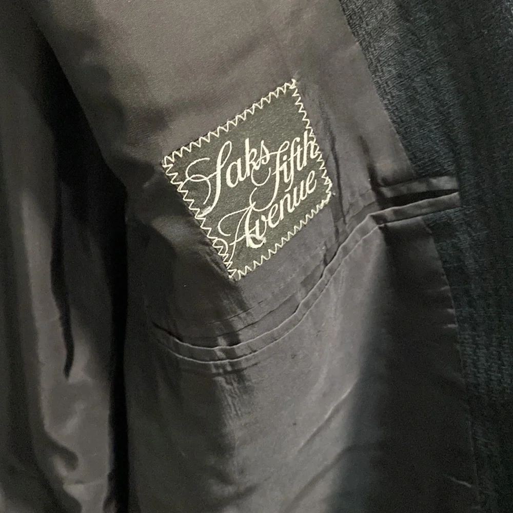 Armani Collezioni for Saks Fifth Avenue blazer‎ jacket plaid grey